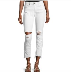 Rag & Bone Dre Capri White Jeans Size 26